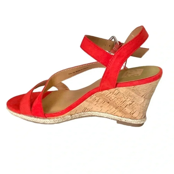 DOLCE VITA | Dv8 Retro Orange Ankle Strappy Round Toe Pierra Dress Wedge Size 10 - Picture 3 of 8